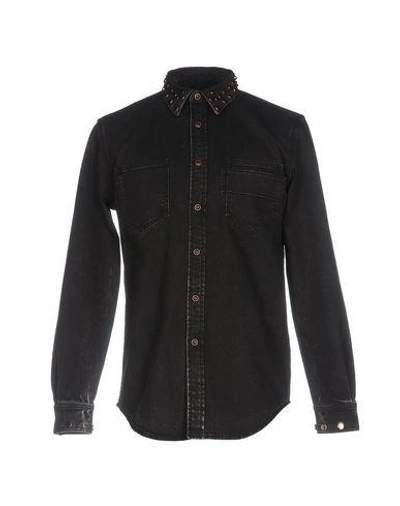 Givenchy Denim Shirts In Black