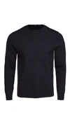 Theory Gregson X Merino Wool Stripe Relaxed Fit Crewneck Sweater In Baltic