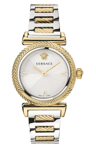 Versace V-motif Stainless Steel Bracelet Watch, 35mm In Gold