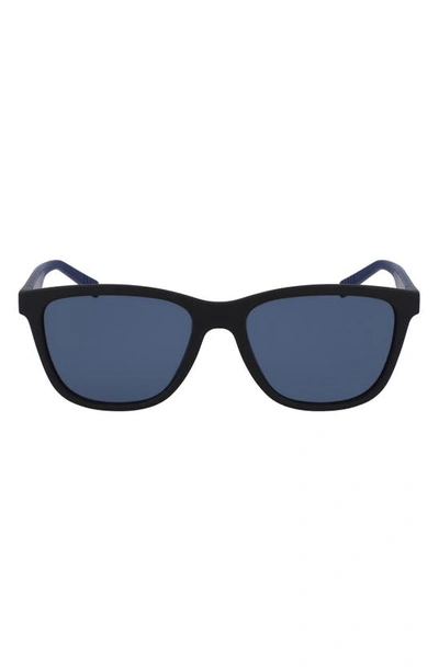 Ferragamo Men's Square Sunglasses, 57mm In Matte Black/ Blue