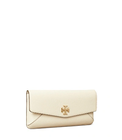 Tory Burch Kira Leather Clutch In New Ivory