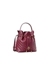 Tory Burch Kira Mini-beuteltasche Mit Chevron-steppung In Imperial Garnet