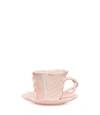 Tory Burch Lettuce Ware Cup & Saucer, Set Of 2 In Pale Pink