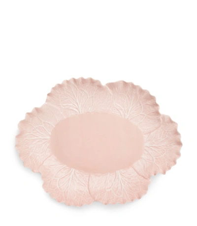 Tory Burch Lettuce Ware Oval Serving Platter In Pale Pink