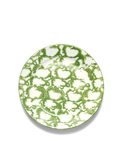 Tory Burch Spongeware Salad Plate, Set Of 4 In Green/smoke