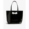 Ted Baker Bow Small Icon Vinyl Bag In Black