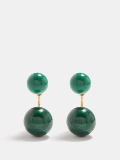Mateo 14-karat Gold Malachite Earrings In Green Multi