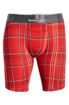 Tommy John Second Skin Boxer Briefs In Trouser Plaid Haute Red