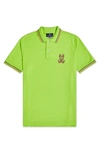 Psycho Bunny Hindlow Tipped Pique Polo In Neon Lime