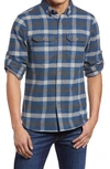 Fjall Raven Skog Trim Fit Plaid Cotton Flannel Button-down Shirt In Glacier Green