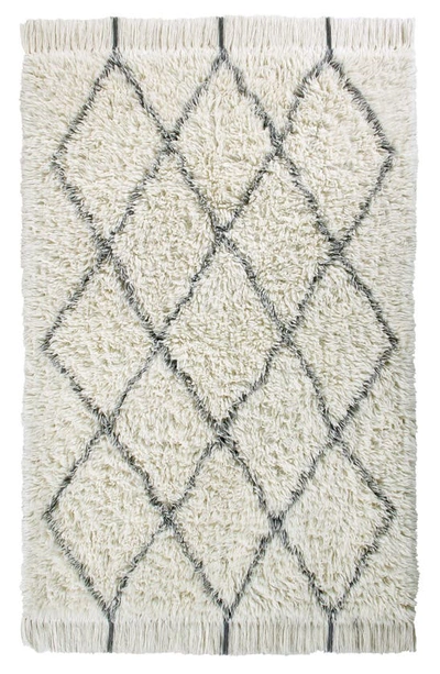 Lorena Canals Berber Washable Wool Rug In Natural Charcoal