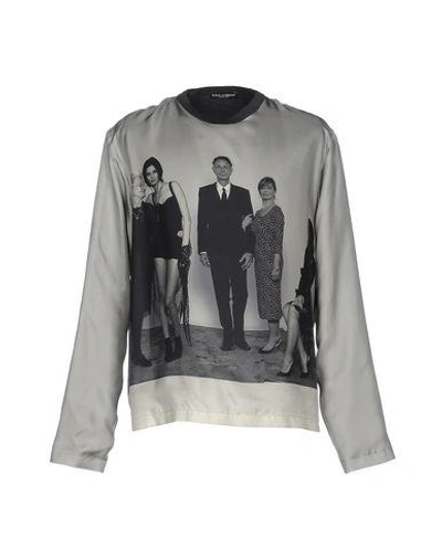 Dolce & Gabbana Man T-shirt Light Grey Size 36 Silk