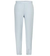 Les Tien Womens Dusty Blue Tapered High-rise Cotton-jersey Jogging Bottoms S