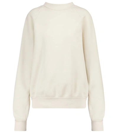 Les Tien Cotton Fleece Mockneck Sweatshirt In White