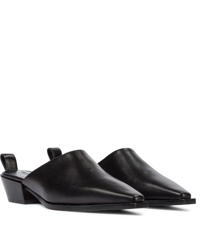 Aeyde Jess Leather Mules In Black