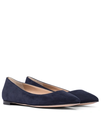 Gianvito Rossi Gianvito Suede Ballet Flats In Blue