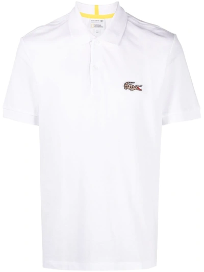 Lacoste Embroidered Logo Polo Shirt In White