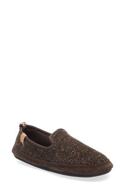 Acorn Bristol Loafer Slipper In Black Fabric