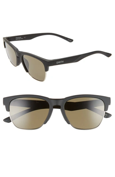 Smith Haywire 55mm Chromapop(tm) Polarized Sunglasses In Matte Black/ Green