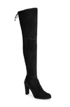 Stuart Weitzman Highland Over The Knee Boot In Black Suede