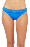 La Blanca Shirred Banded Hipster Bikini Bottoms In China Blue