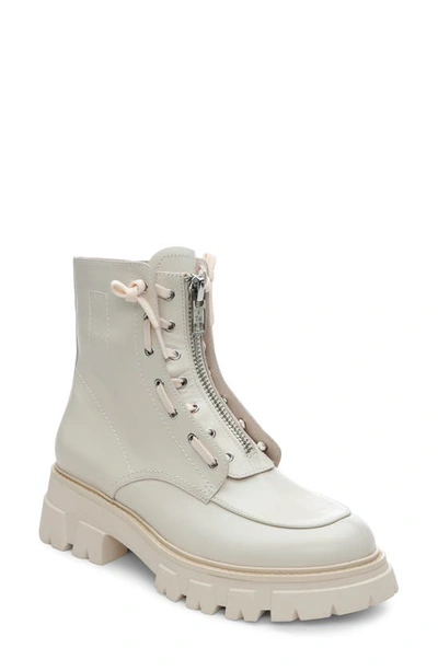Ash Lynch Zip Combat Boot In Whisper Leather
