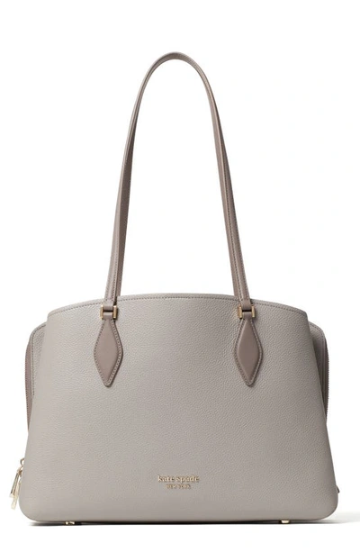 Kate Spade Zeezee Large Leather Work Tote In True Taupe