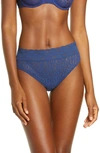 Wacoal Halo Lace High Cut Briefs In Blueprint