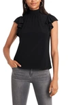 1.state Ruffle Sleeve Knit Top In Rich Black