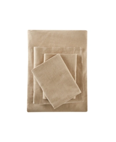Sleep Philosophy True North Cotton Flannel 3-piece Twin Sheet Set In Tan Solid