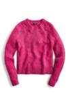 Jcrew Crewneck Sweater In Fuchsia Multi Heather