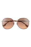 Burberry 60mm Gradient Round Sunglasses In Bordeaux/orange Gradient Grey