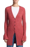 Theory Women's Rib-knit Mid-length Cardigan In Sunset Multi