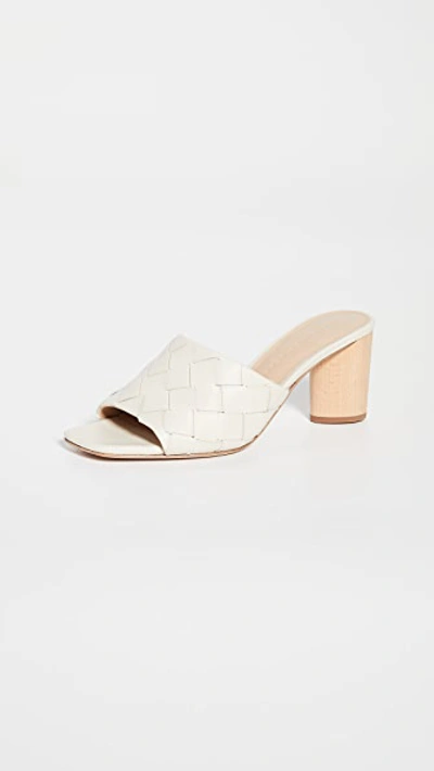 Veronica Beard Kiele Woven Napa Block-heel Sandals In White
