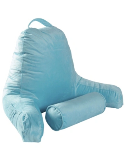 Cheer Collection Large Tv And Reading Pillow With Bolster In Light Blue
