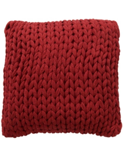 Cheer Collection Knitted Throw Pillow, 18" L X 18" W In Red