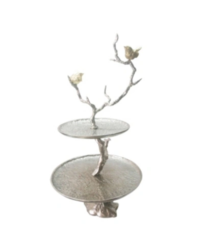 Ab Home Iron Branch 2-tiered Tray In Gray