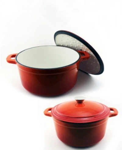 Berghoff Neo Cast Iron 7-qt. Stockpot 5-qt. Casserole Set In Orange