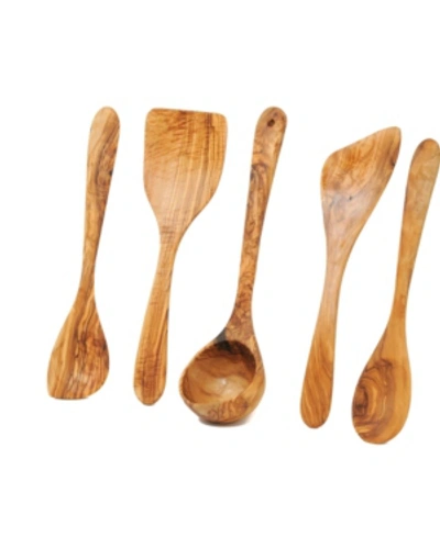 Beldinest Olive Wood Kitchen Utensils Set Of 5-piece In No Color