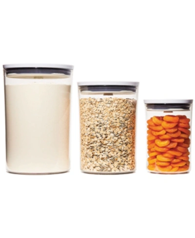 Oxo Good Grips Round Pop Graduated Food Storage Canisters, Set Of 3 In White