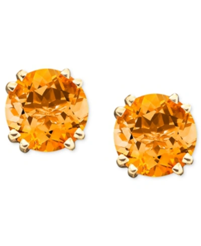 Macy's Brilliant-cut Citrine (2-1/5 Ct. T.w.) Stud Earrings In 14k White Gold In No Color