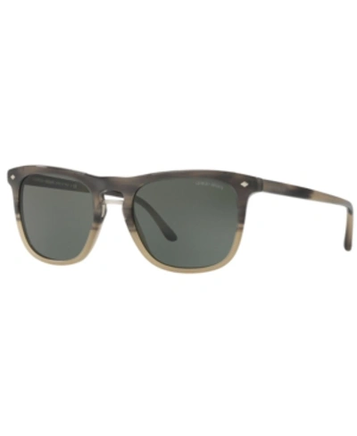 Giorgio Armani Green Square Mens Sunglasses Ar8107 565631 53 In Green,grey