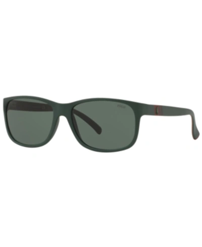 Polo Ralph Lauren Sunglasses, Ph4109 59 In Matte Polo Green/bottol Green