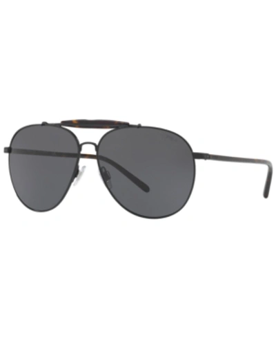 Polo Ralph Lauren Sunglasses, Ph3106 60 In Semishiny Black/dark Grey