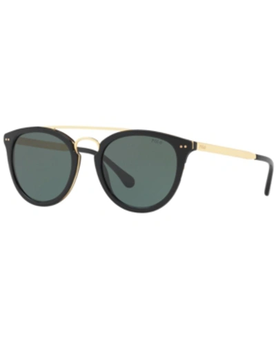 Polo Ralph Lauren Sunglasses, Ph4121 51 In Shiny Black/green