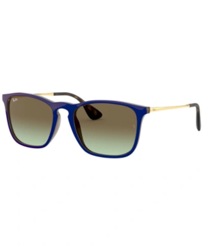 Ray Ban Ray-ban Men's Sunglasses, Rb4187 54 In Mirror Blue On Light Brown/green Gradient Brown