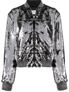 Golden Goose Sequinned Bomber Jacket In Silver