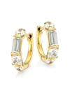 Adriana Orsini Women's 18k Goldplated & Mixed-shape Cubic Zirconia Huggie Hoop Earrings