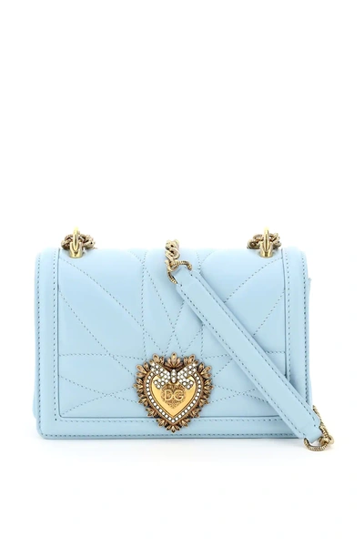 Dolce & Gabbana Devotion Crossbody Mini Bag In Light Blue