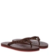 Christian Louboutin 10mm Loubi Flip Rubber Thong Sandals In Brown